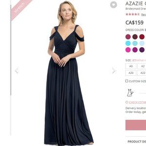 Azazie Calla Dark Navy Wedding Dress